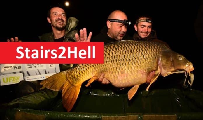 Noční úlovek velkého kapra šupináče při závodu Stairs2Hell 2020