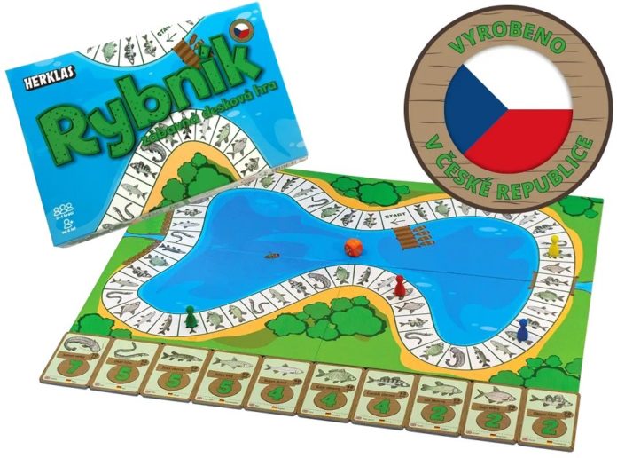 Desková hra pro rybáře Rybník, která se vyrábí v České republice
