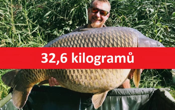 Velký kapr šupináč o váze 32 kilogramů z jezera Dělouš