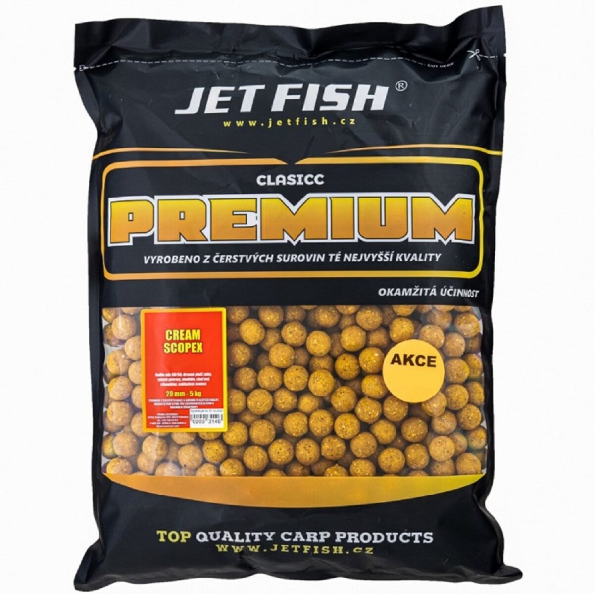 Velké balení boilies Jet Fish Premium Classic Cream Scopex