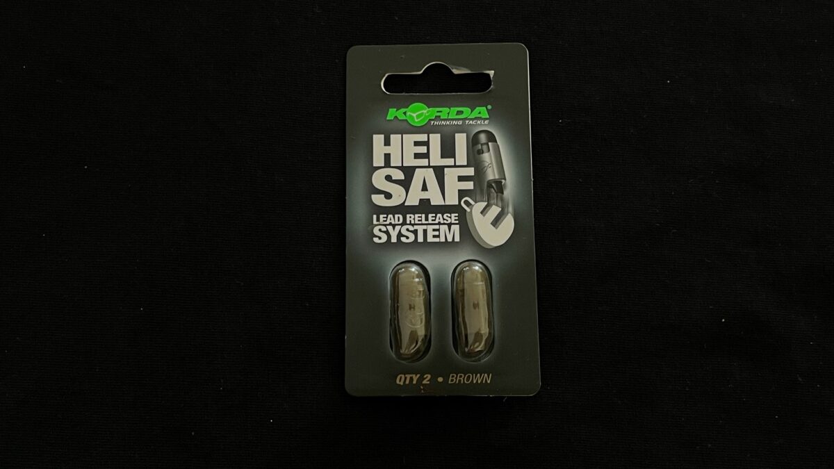 Korda Helisafe Lead Release System packaging with two brown capsules visible in a blister pack.