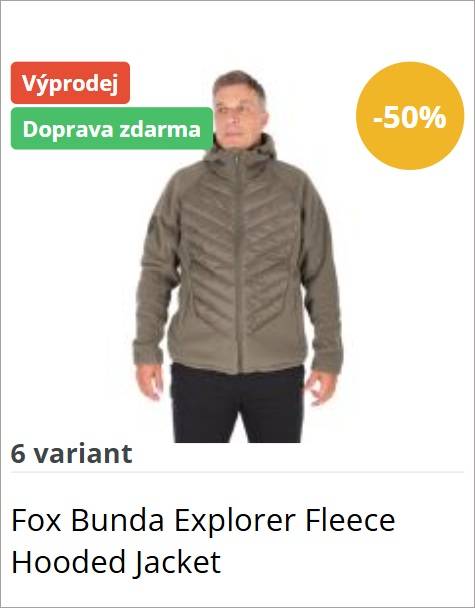 Muž v béžové kapucí Fox Explorer fleece hooded jacket; štítky -50%, Výprodej, Doprava zdarma.