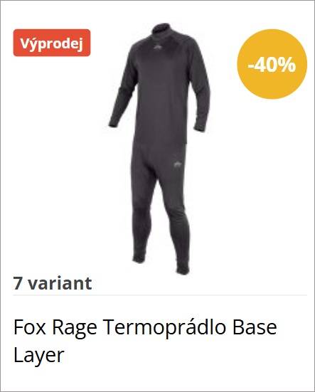 Fox Rage Termoprádlo Base Layer: černý termoprádlo overal, sleva 40%, k dispozici 7 variant.